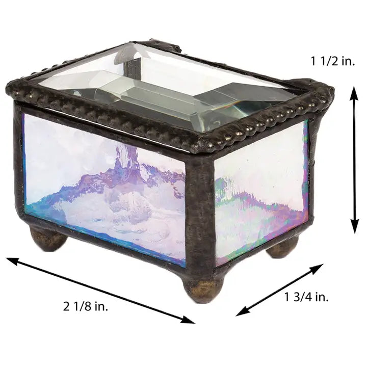 Vintage Stained Glass Ring Jewelry Box