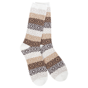 Socks - World's Softest Gem Crew Chocolate Multi by Homeportonline