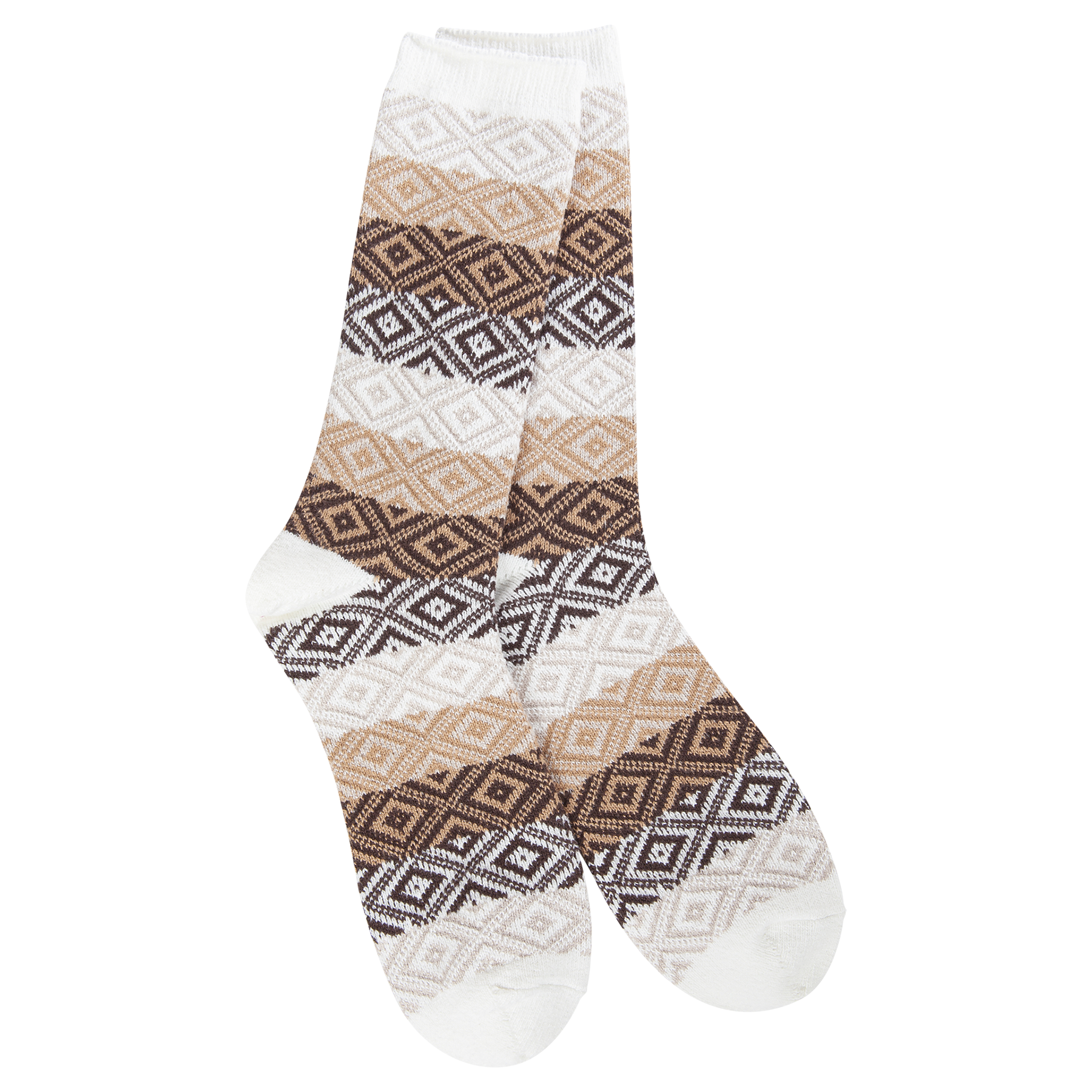 Socks - World's Softest Gem Crew Chocolate Multi by Homeportonline
