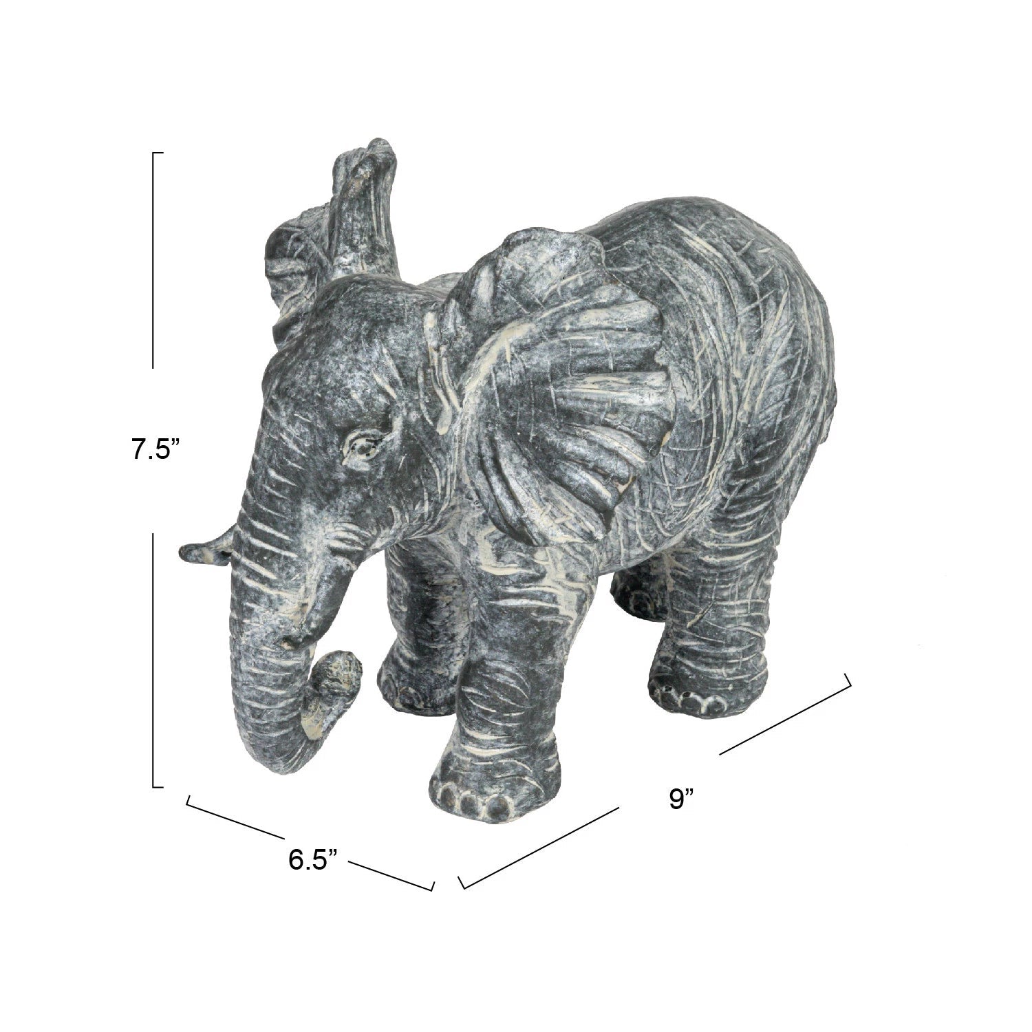 Decorative Resin Elephant Grey 7.75"h by Homeportonline