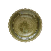 Stoneware Bowl w/ Scalloped Edge, Reactive Glaze, Green by Homeportonline