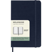 Moleskine Classic 12 Month 2027 Weekly Planner, Hard Cover, Pocket (3.5 x 5.5), Sapphire Blue, 144 pages