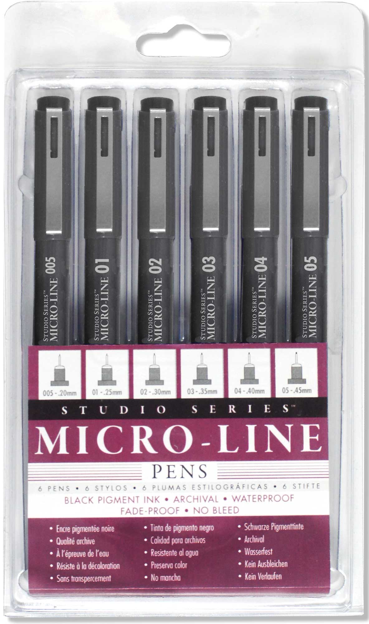 Art Center Pen Set Micro-Line Black 6 Sizes by Homeportonline