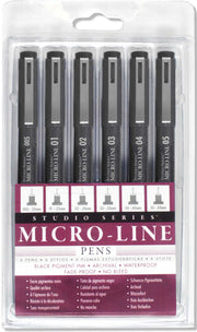 Art Center Pen Set Micro-Line Black 6 Sizes by Homeportonline