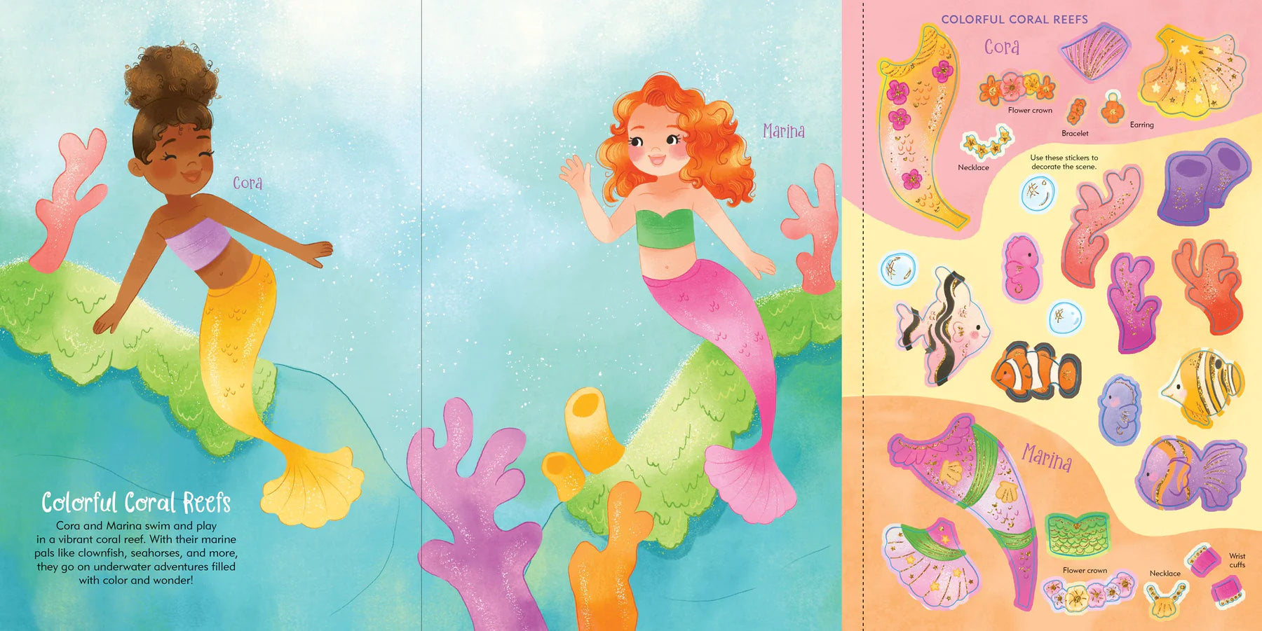 Sticker Doll Dress Up Book Mermaids by Homeportonline