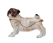 Trinket Box Enameled Metal Pug 3"l x 2"h by Homeportonline