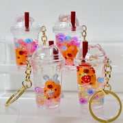 Keychain Charm Floaty Boba Tea Capybara (Sold Individually) by Homeportonline