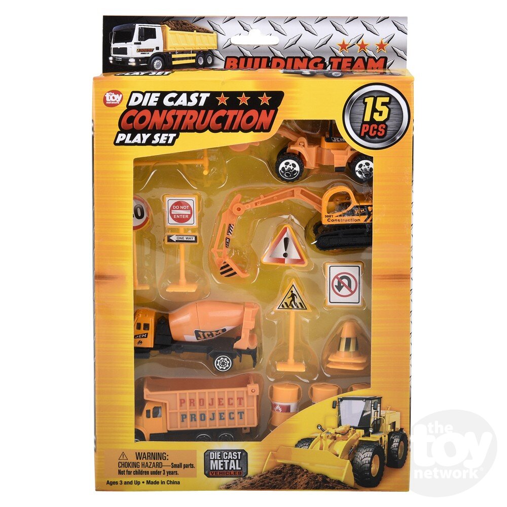 Diecast Play Set Construction 15 Piece by Homeportonline