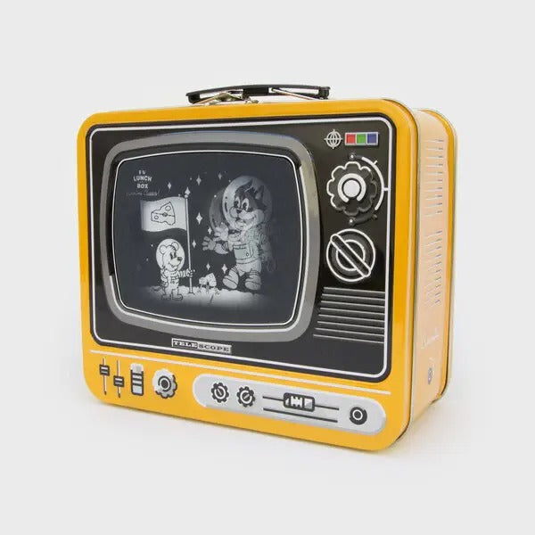 Tin Lunch Box - Retro TV Cartoon Yellow by Homeportonline