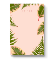 Pink Fern Leaves Notepad