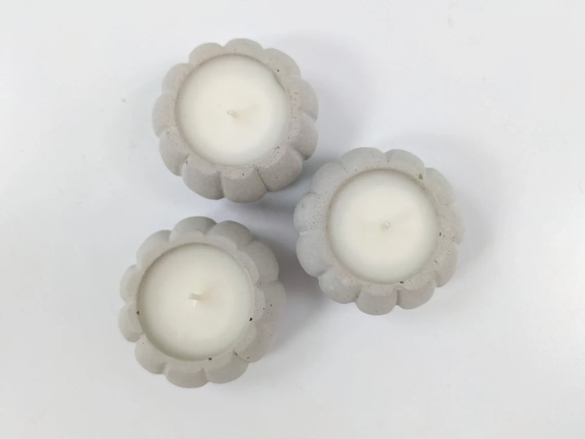 Sale!Halloween Pumpkin Candle - Mini Concrete Fall Tea Light