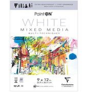 Rhodia Clairefontaine Paint ON Mixed Media Pad, 9" x 12", White