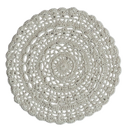 Doily Cotton Blend Crocheted Natural 15"d by Homeportonline