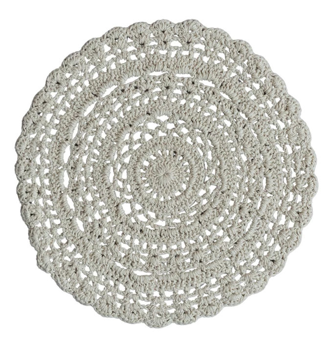 Doily Cotton Blend Crocheted Natural 15"d by Homeportonline