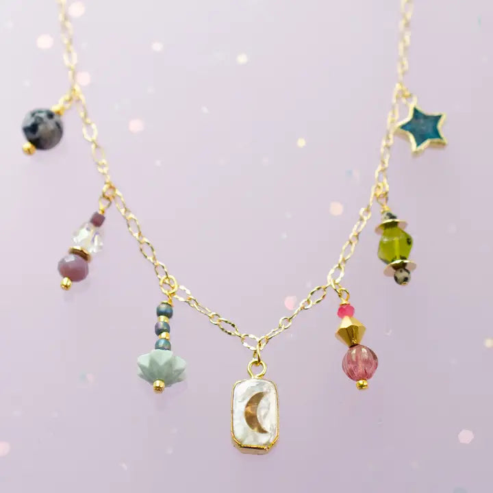 Pearl Moon Charm Necklace