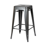 Metropolis All Metal Backless Counter Stool 26in Gunmetal by Homeportonline
