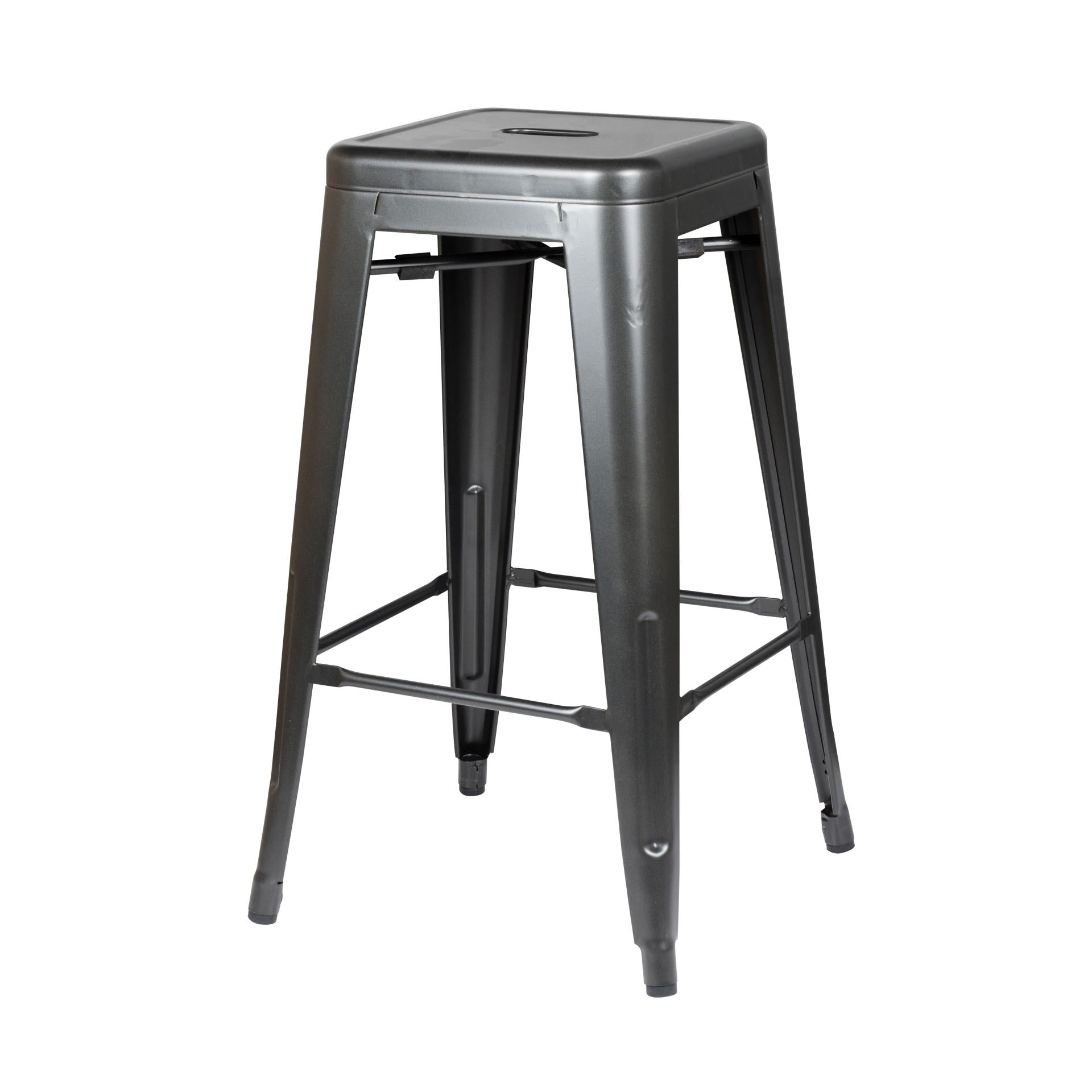Metropolis All Metal Backless Counter Stool 26in Gunmetal by Homeportonline