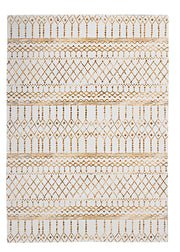 Motif Printed Faux Rabbit Fur Minear Ivory and Gold Rug 5ft x 7ft by Homeportonline