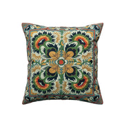 Pillow Cotton Embroidered Pattern Green 18" Square by Homeportonline