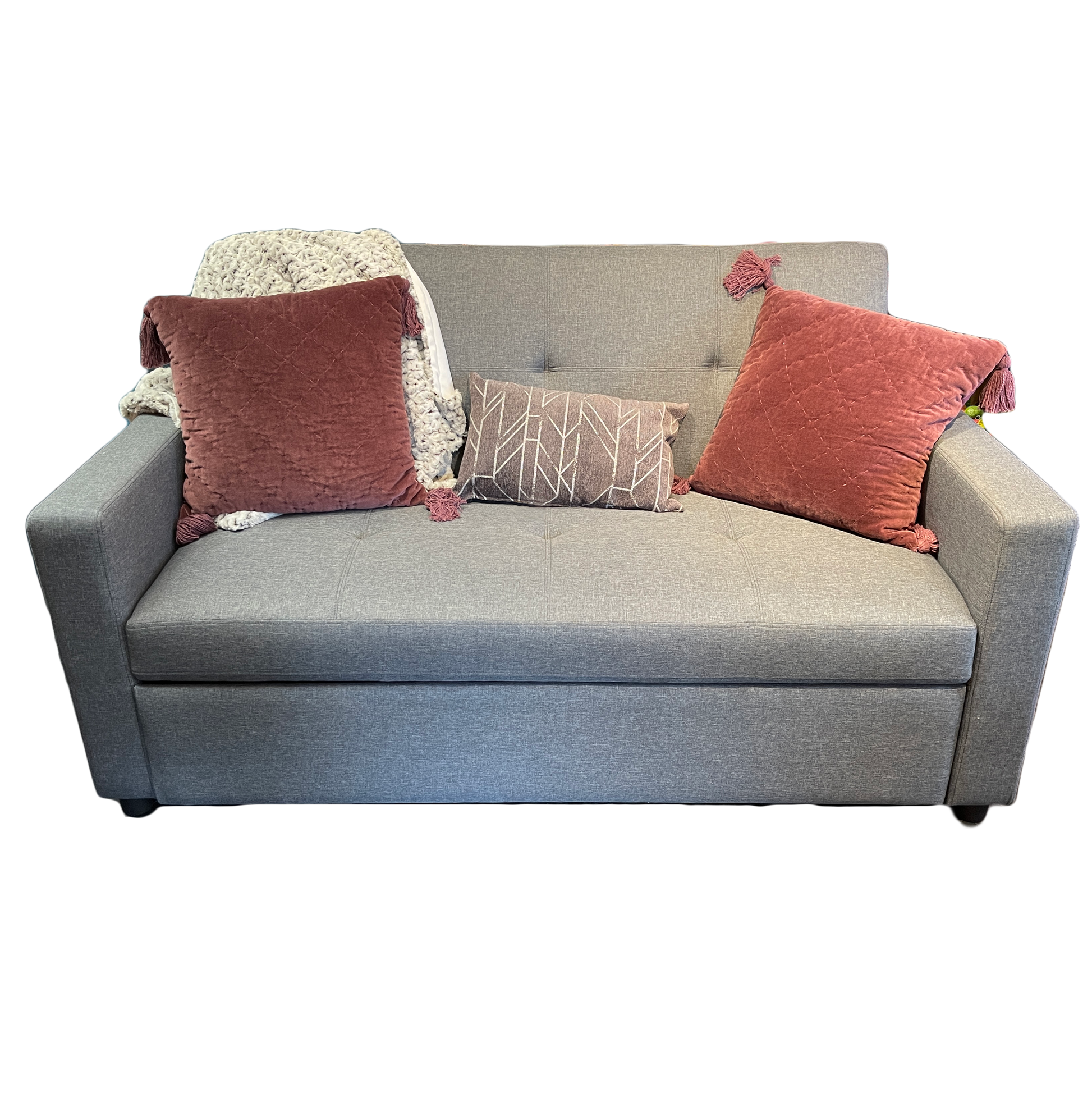 Steven Sleeper Loveseat Executive Grey (Pillows & Throw Sold Separately) by Homeportonline