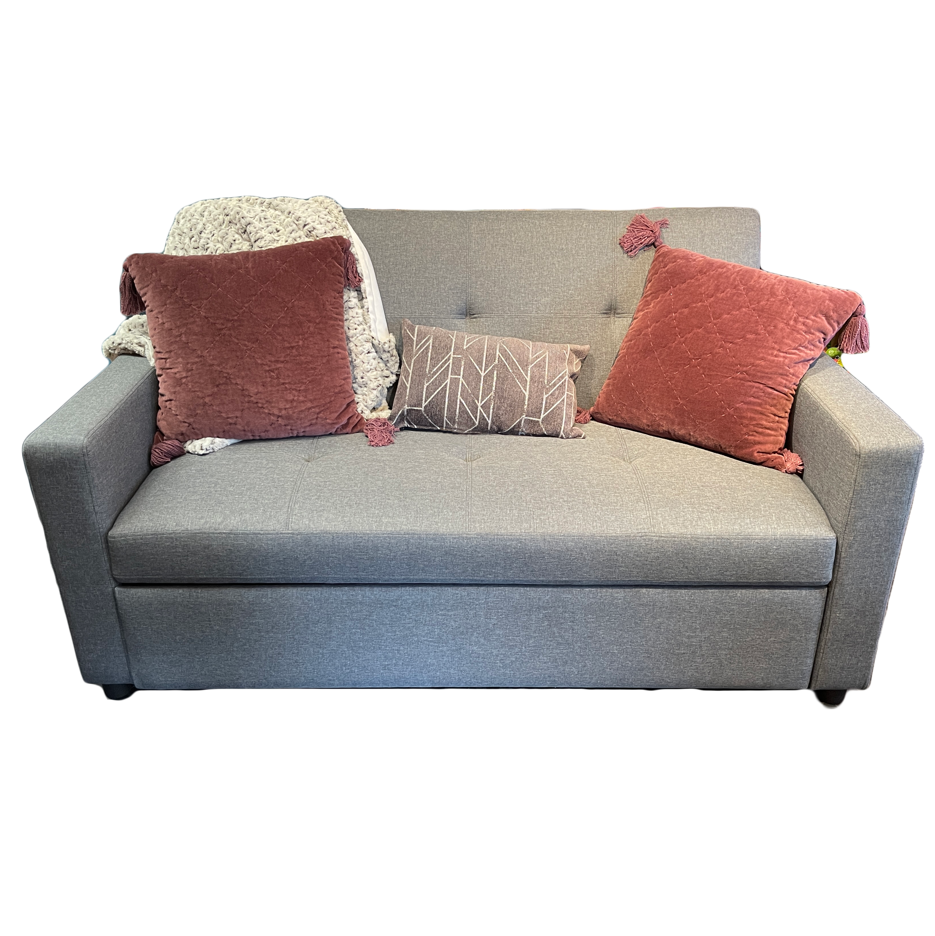 Steven Sleeper Loveseat Executive Grey (Pillows & Throw Sold Separately) by Homeportonline