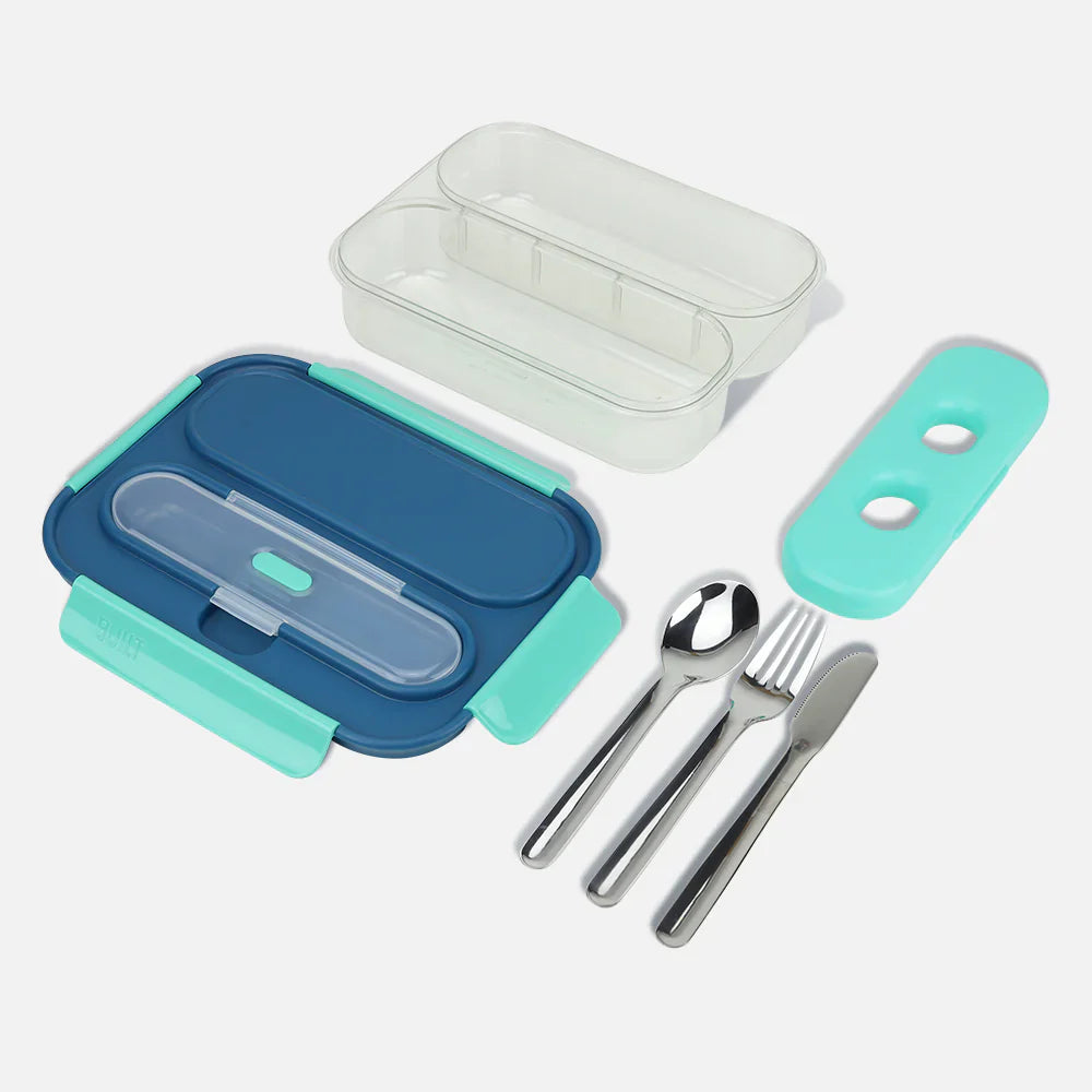 Bento Box - 2 Compartment with Utensils & Ice Pack - Ink Blue by Homeportonline