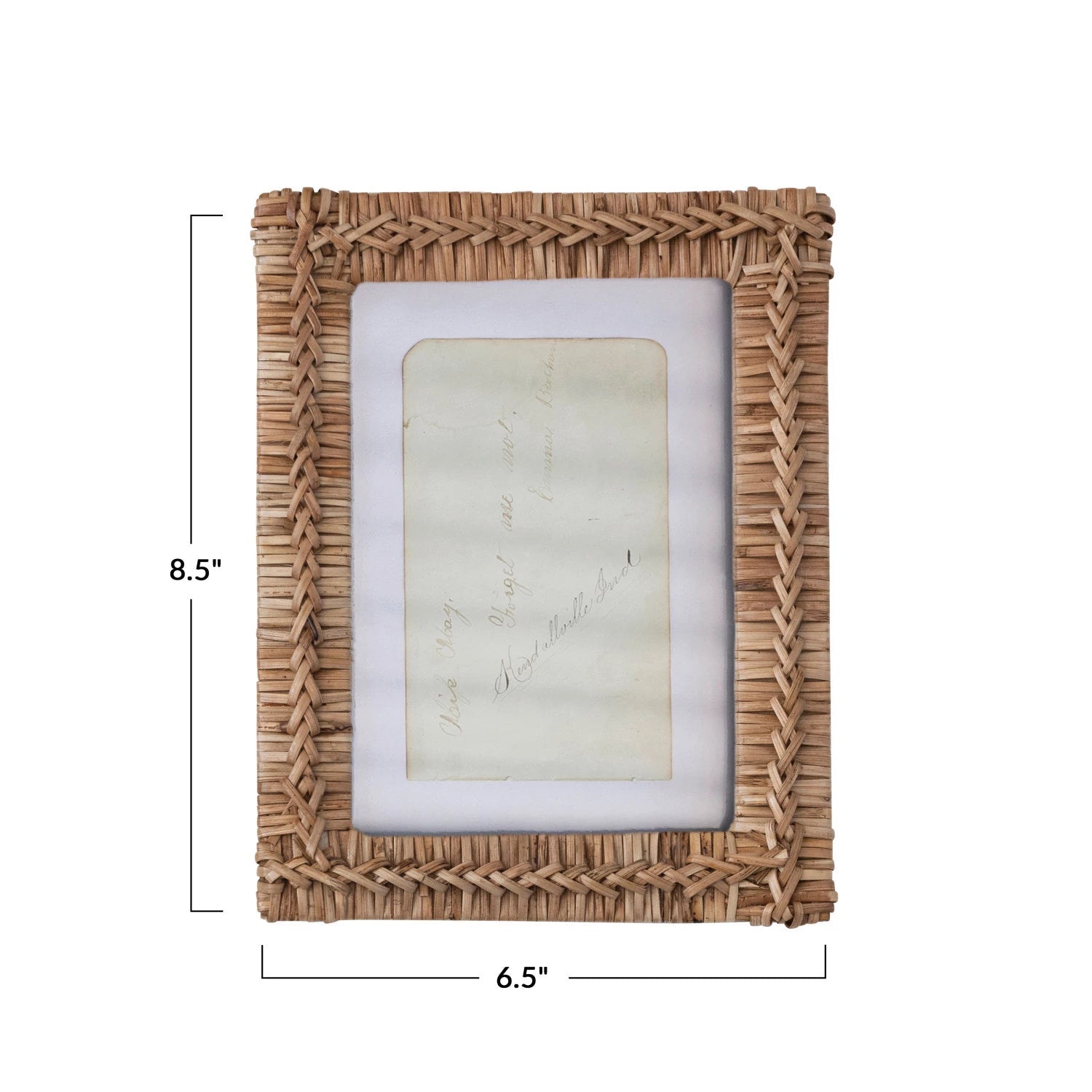 Frame Woven Rattan Natural Holds 5"x 7" by Homeportonline
