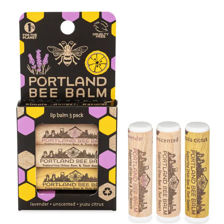 Beeswax Lip Balm - 3 Pack - Lavender, Yuzu Citrus, Unscented by Homeportonline