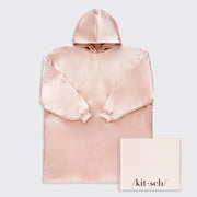 Glazey Satin Hoodie - Blush