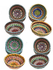 Bowl Ceramic Hand Painted Lace Design 3 Inch by Homeportonline