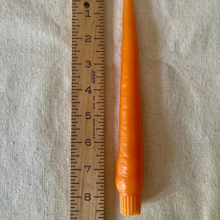 Carrot Beeswax Taper Candle- Orange