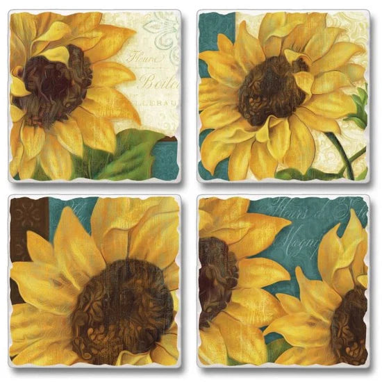 Sunshiny Day - Tumbled Tile 4 Assorted Coasters (Sold Individually) by Homeportonline