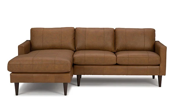 Trafton Sectional Chofa Configuration Rust Leather CH (LAF) + LS (RAF) by Homeportonline