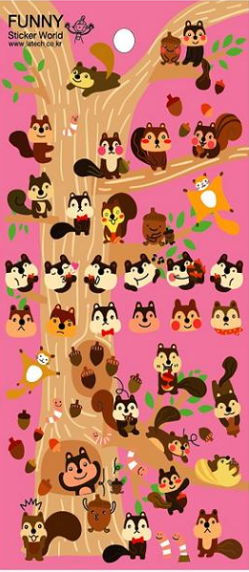 Stickers Squirrel Soft Puffy by Homeportonline