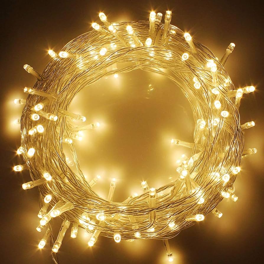 String Light - Warm White 100 LED Clear String Plug by Homeportonline