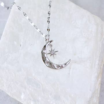 Moon and Star Necklace