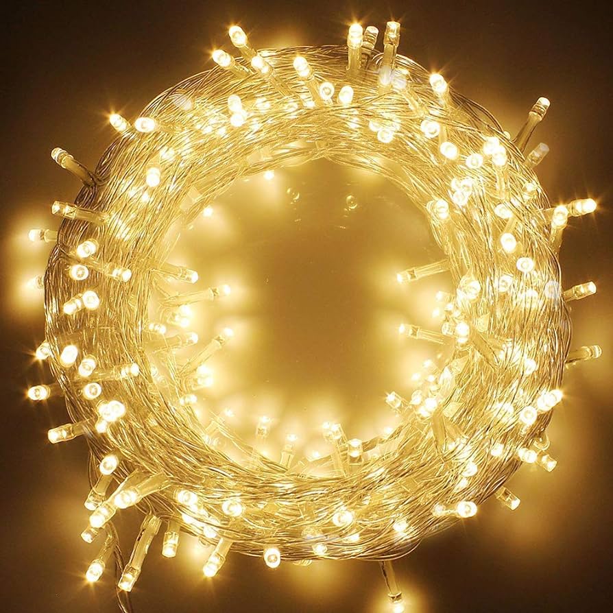 String Light - 200 LED 64ft Clear String Plug In Warm White by Homeportonline