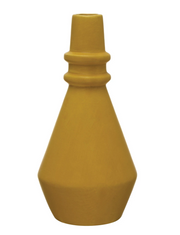 Vase Stoneware Round Base Mustard 8"h by Homeportonline