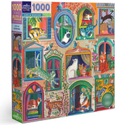 Cats in Windows 1000 Piece Puzzle eeBoo