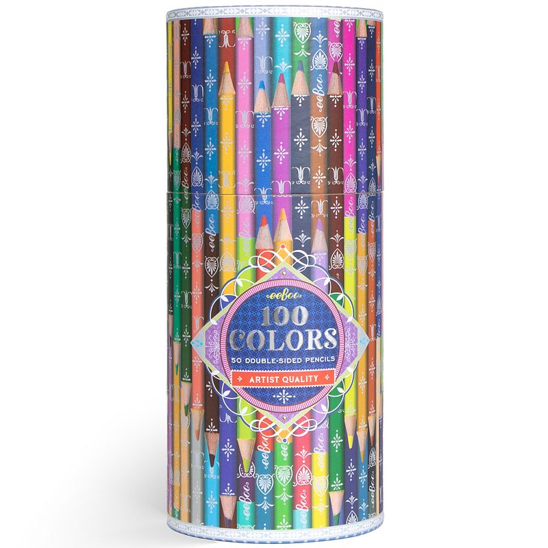 eeBoo Piece & Love: 100 Colors - 50 Double-Sided Color Pencils, Multi