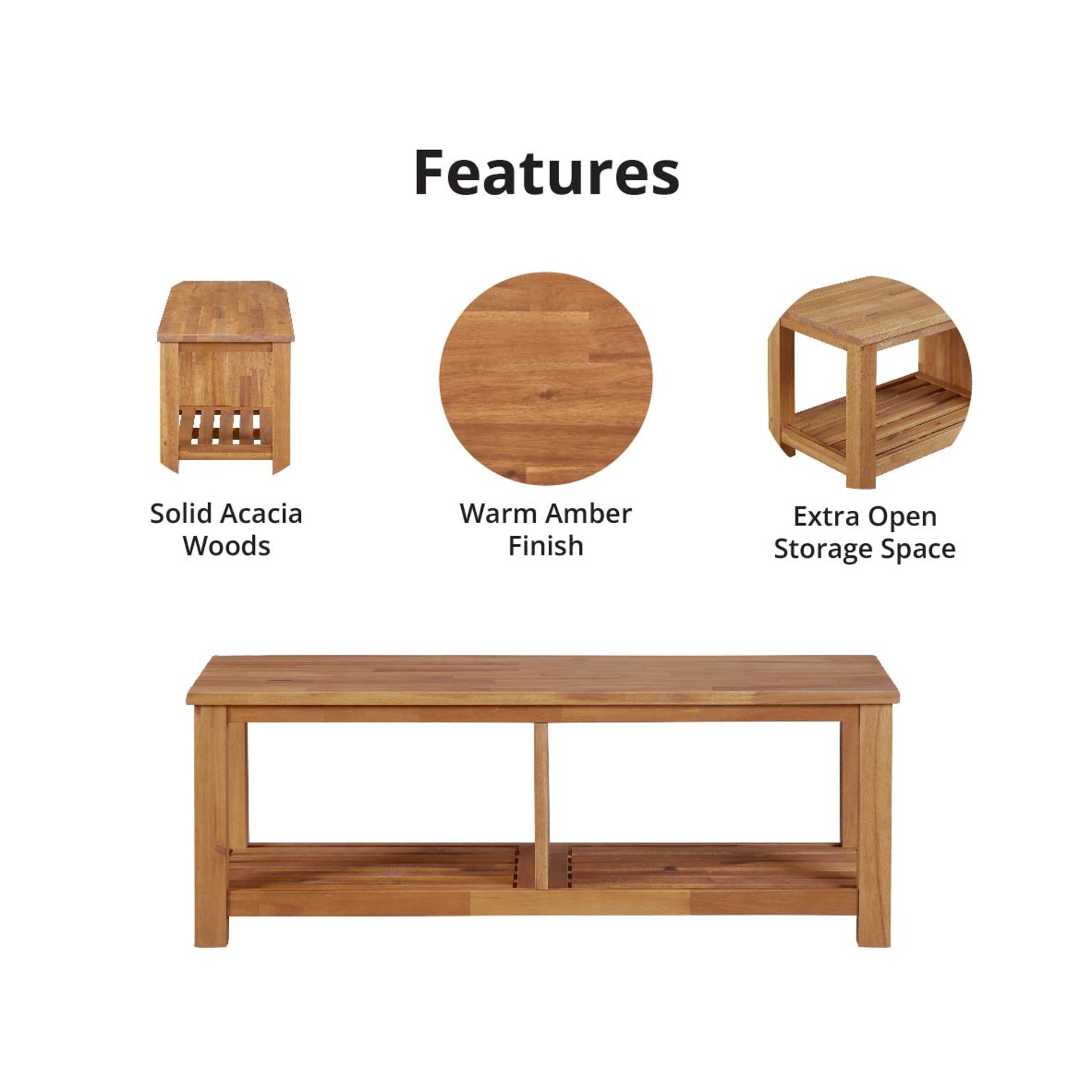 Tiburon Bench Tv/coffee Table Amber by Homeportonline