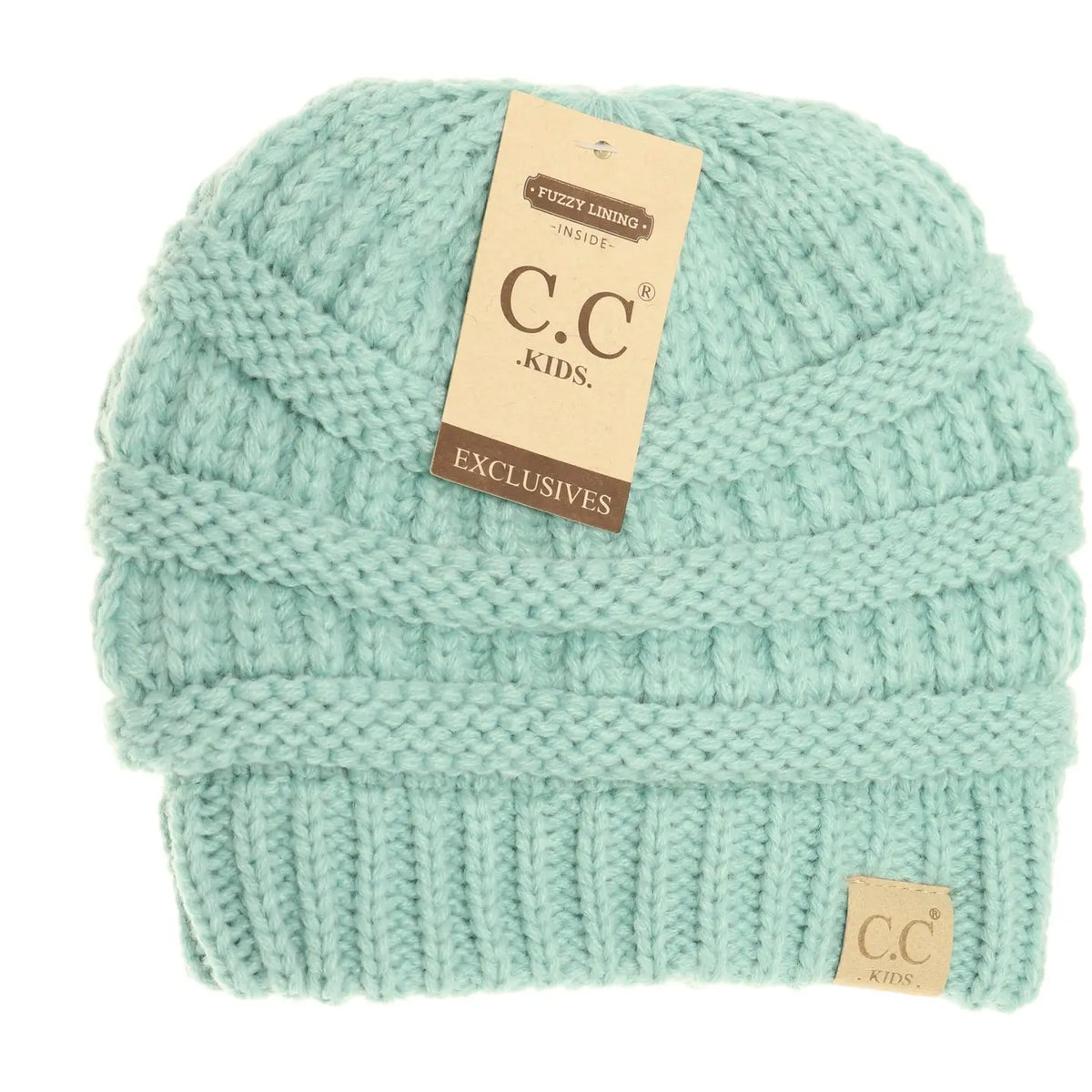 Kids Solid Fuzzy Lined Cc Beanie