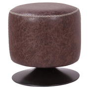 Gaia Round Ottoman Polyurethane Vintage Coffee by Homeportonline