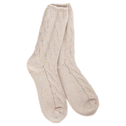 Socks - World's Softest Ragg Cable Crew Oatmeal Confetti by Homeportonline