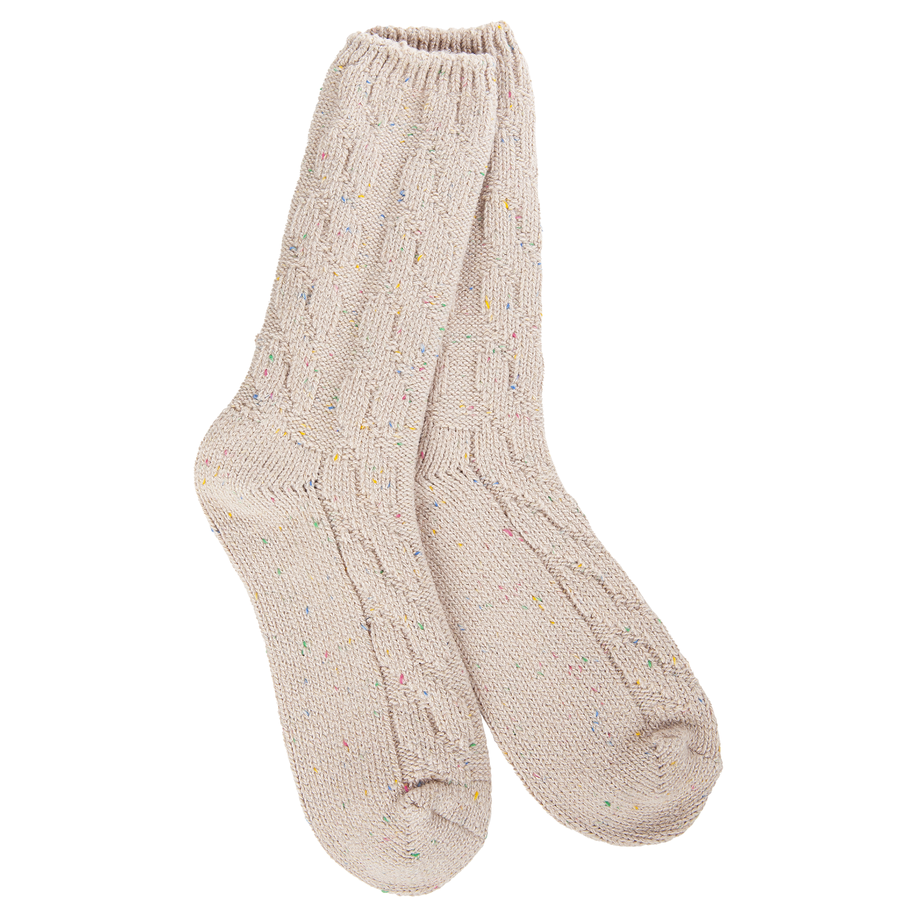 Socks - World's Softest Ragg Cable Crew Oatmeal Confetti by Homeportonline