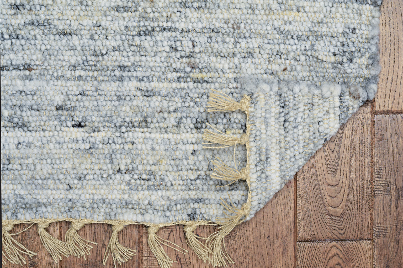 Verginia Berber Collection Natural & Black Rug 5.3' x 7.6' by Homeportonline