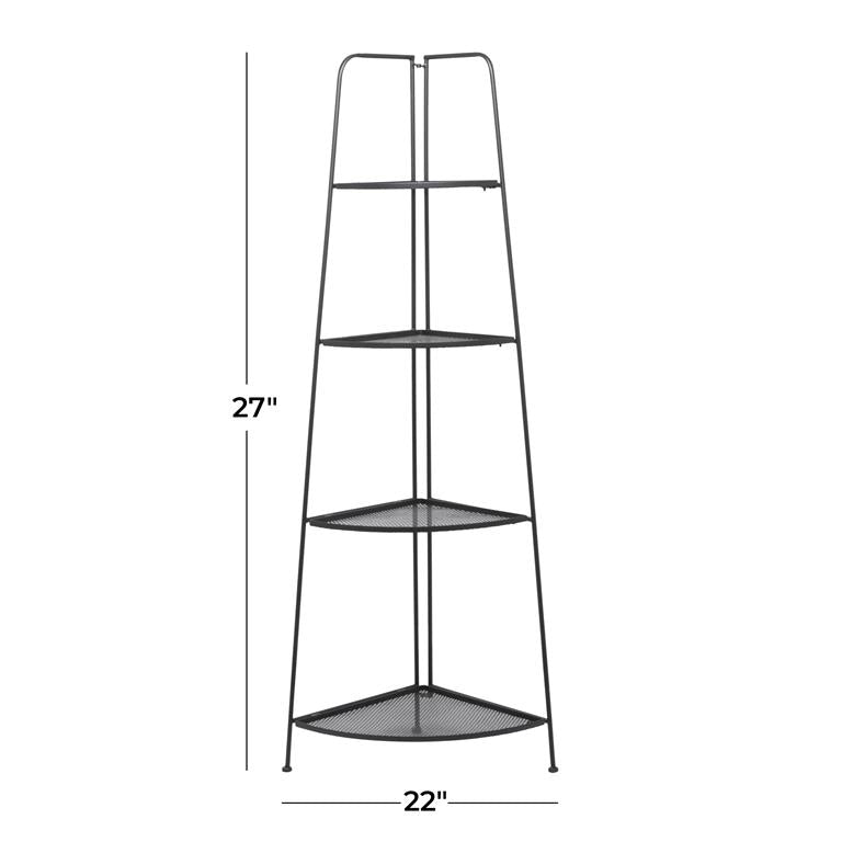 Black Metal Indoor/Outdoor Tall Folding Shelves by Homeportonline