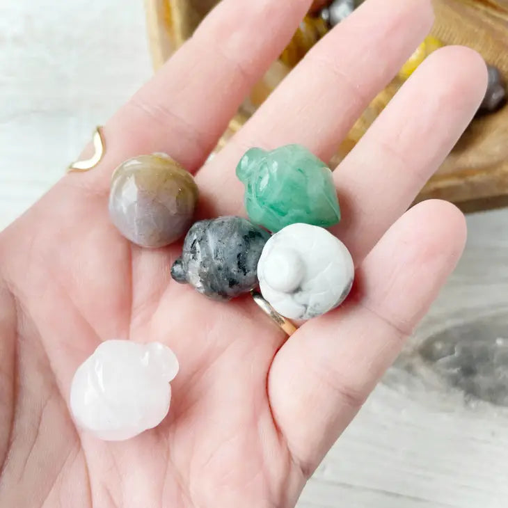 Mini Gemstone Acorn Carving