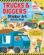 Trucks & Diggers: Sticker Art & Coloring Activity Book with Over 400 Stickers