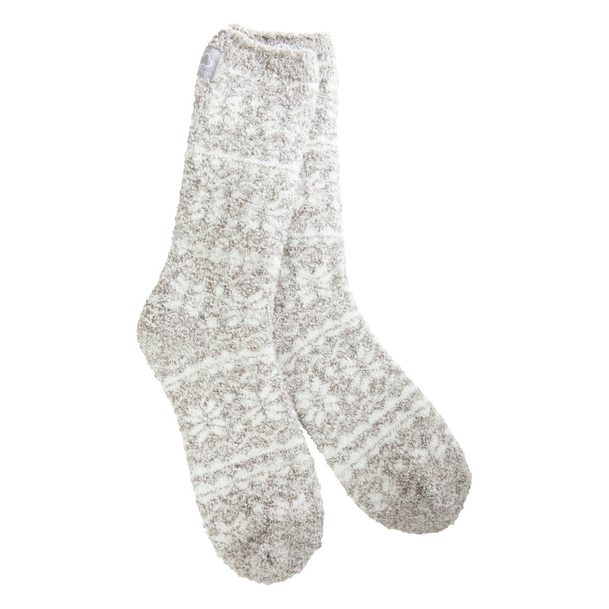 Socks - Cozy Winter Crew Fair Isle Silver by Homeportonline